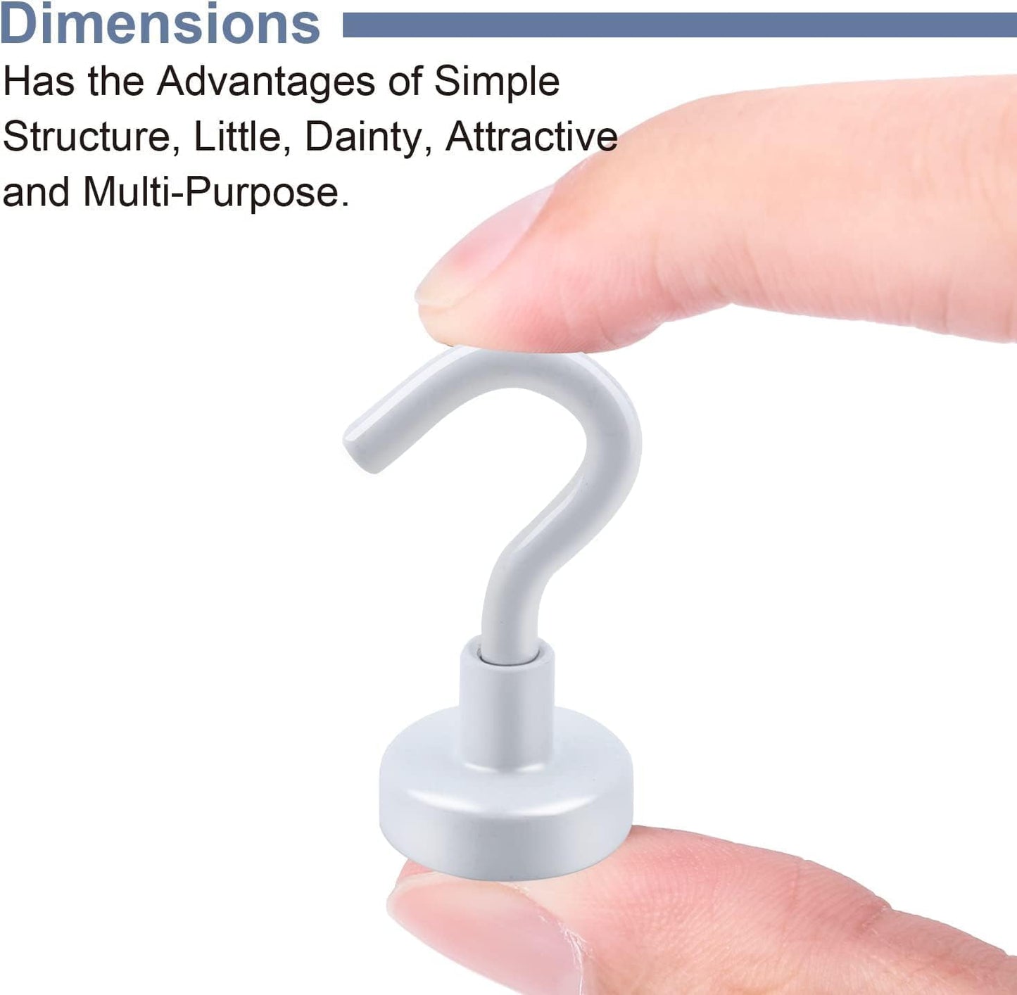 DIYMAG Magnetic Hooks, 30Lbs Strong Heavy Duty Cruise Magnet S-Hook for Classroom, Fridge, Hanging, Cabins, Grill, Kitchen, Garage, Workplace and Office Etc, (75 Pack-White)