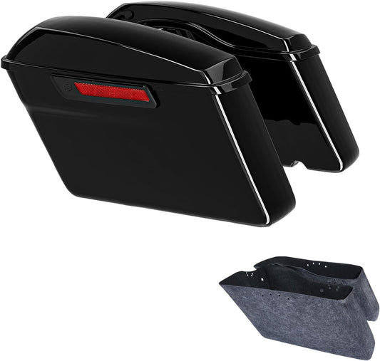 XFMT Motorcycle Hard Saddlebags Vivid Black Saddle Bags Trunk W/Black Latches For Harley Touring Road King Street Glide Road Glide Electra Glide Ultra Classic 2014-2023