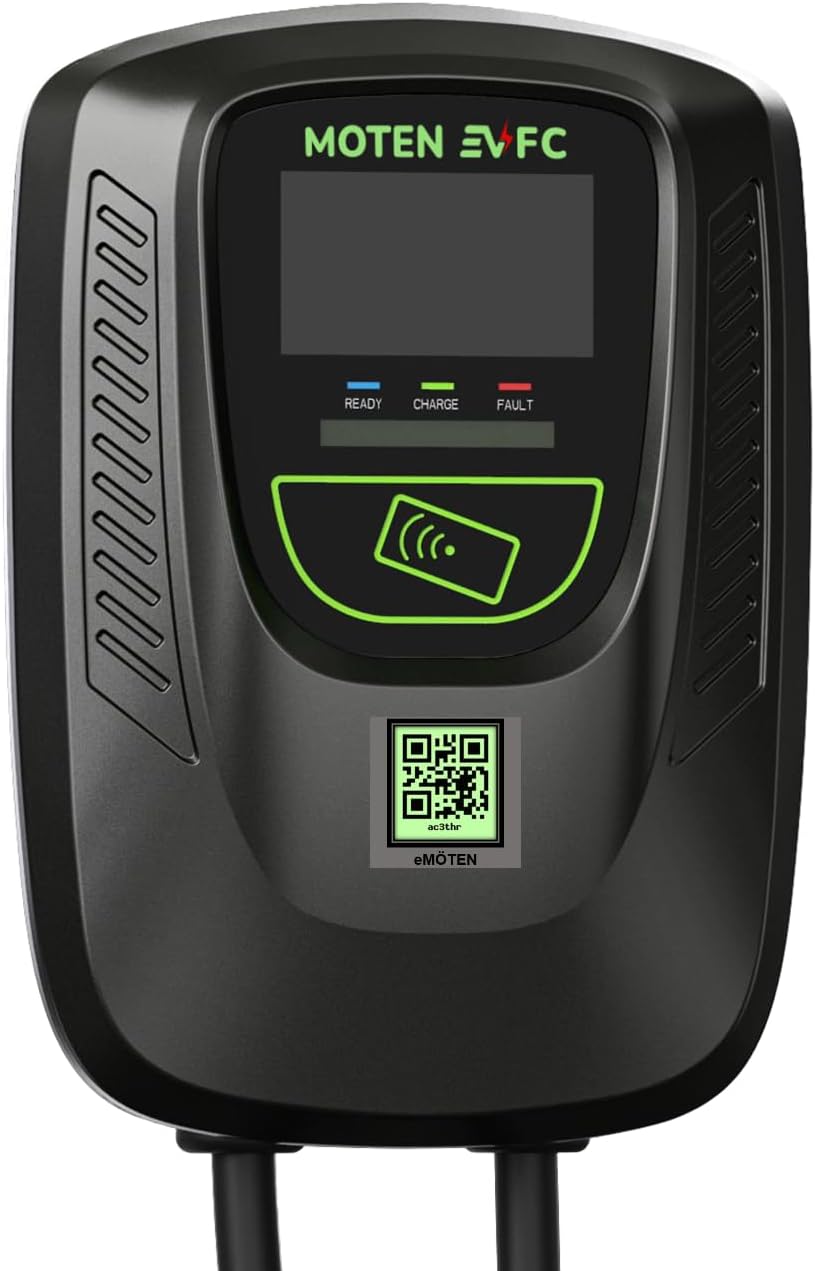 DORADO-80S by MOTEN EVFC Level 2 EV Home Charger 80A / 19.2 kW Ethernet, WiFi, RFID, 25 FT Cable, FCC, ETL, Energy Star, eMOTEN Phone APP, Hardwired