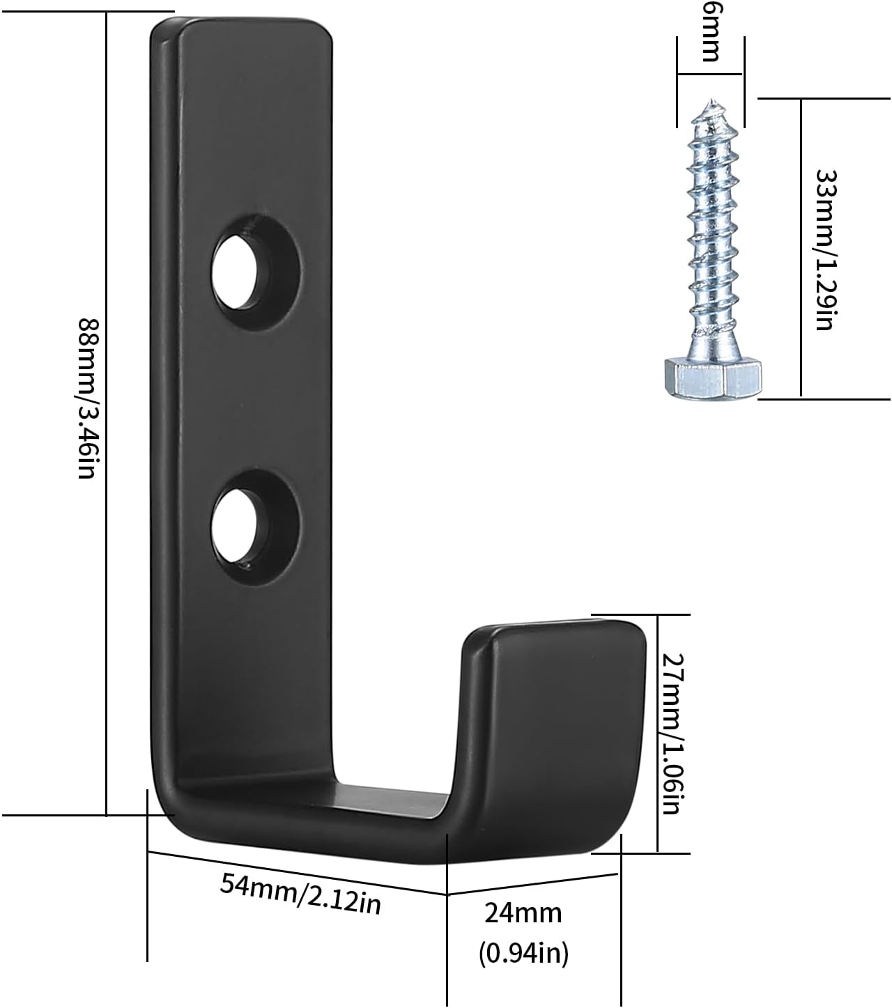 Heavy Duty Garage Hooks for Hanging, 4pcs Black Garage Storage Wall Mount J Hook Heavy Duty, J Utility Hooks for Extension Cord Tool Cable, Clothes, Keys Hook (4Pcs)