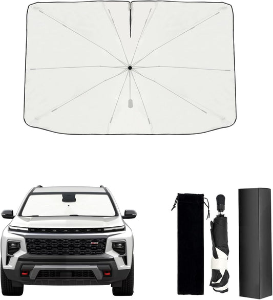 Umbrella Sunshade for Chevy Traverse Accessories 2024 2025, Foldable Windshield Cover Sun Shade Umbrella Visor with UV Block Windshield and Heat Insulation (for Chevy Traverse 2024-2025)