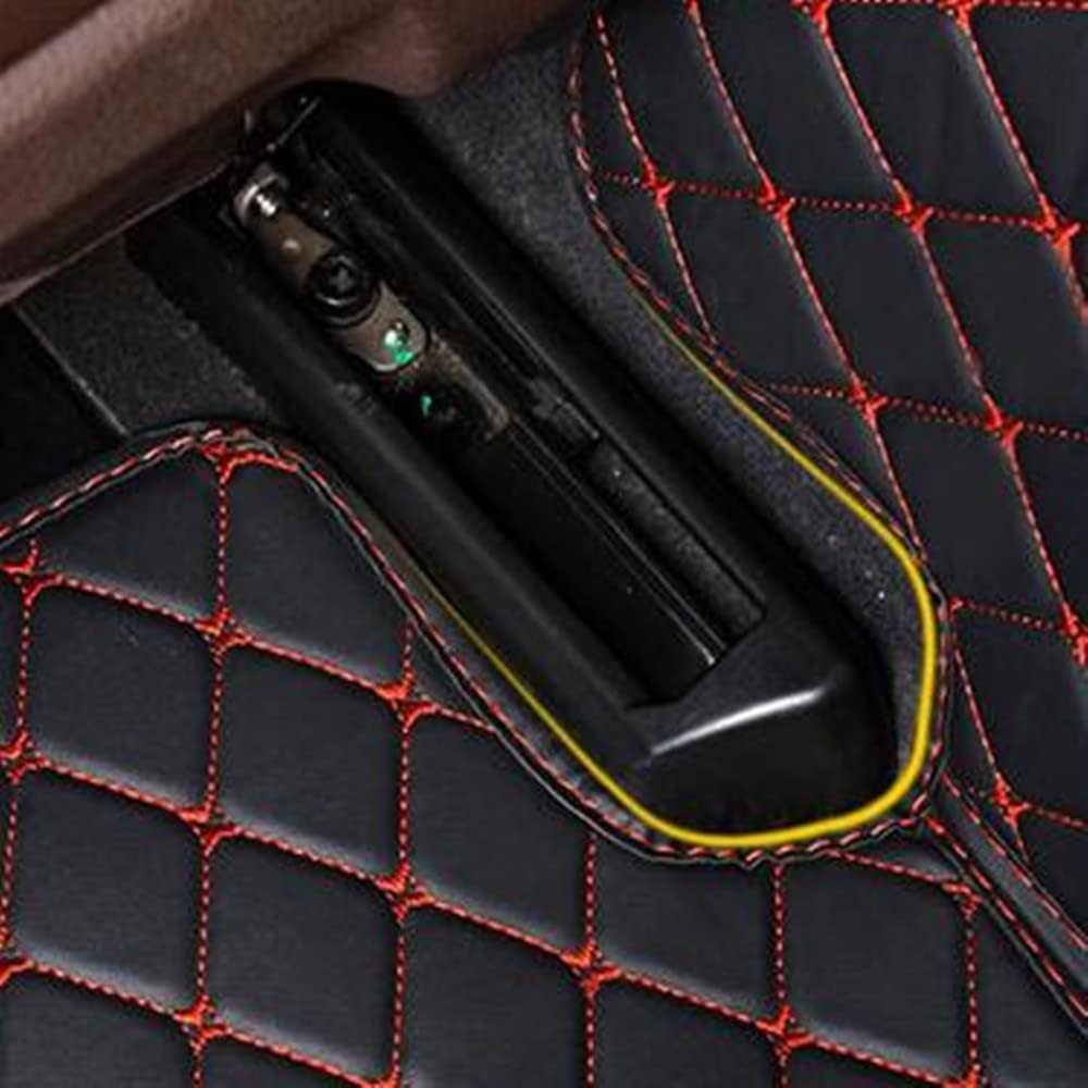 Custom All-Weather Protection Luxury Leather Floor Mats for Cars SUVs Trucks According Anti-Slip Leather Floor mats ﻿ (41,Striped Dark Brown)