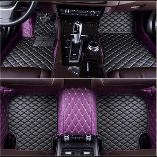 Customized Personalized car Floor mats, All-Weather Luxury car Floor mats, Waterproof and Anti Slip Leather car Floor mat Lining, 95% Customized car, Truck, and SUV Floor mats (Edge Purple)