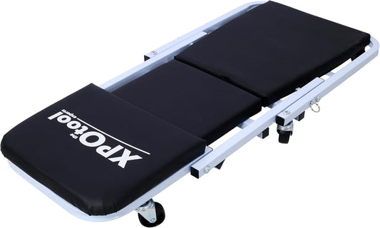 Mechanic Creeper and Stool, 36" Z Creeper Seat, 2-in-1 Garage Tool, 300 lbs Capacity, Low Profile with 6 Wheels (White)