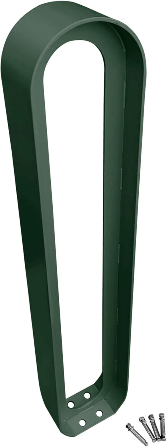 Sandbaggy Modern Commercial Bike Rack | 6.5” x 3” x 35” Oval Design | In-Ground | Anchor Bolts Included (Green, 3)