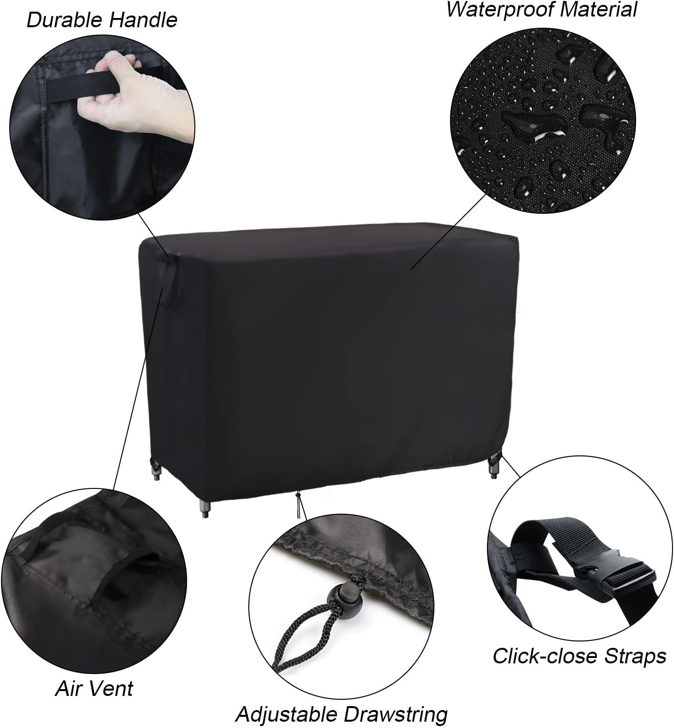 Kingling Outdoor Prep Table Covers, Waterproof Stainless Steel Table Cover Metal Table Cover Protection for Patio Kitchen Prep/Work Tables - 60''L x 24''W x 35''H
