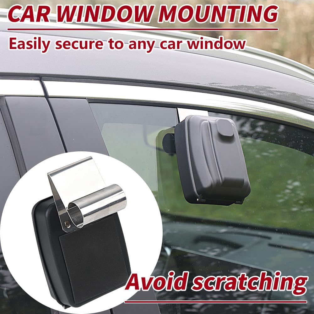Car Window Punch Button Lock Box, Black Portable Car Key Lock Box, Sturdy Waterproof Large Capacity Lock Box for Turo, Ride Share, GetAround Anti-theft devices for vehicles