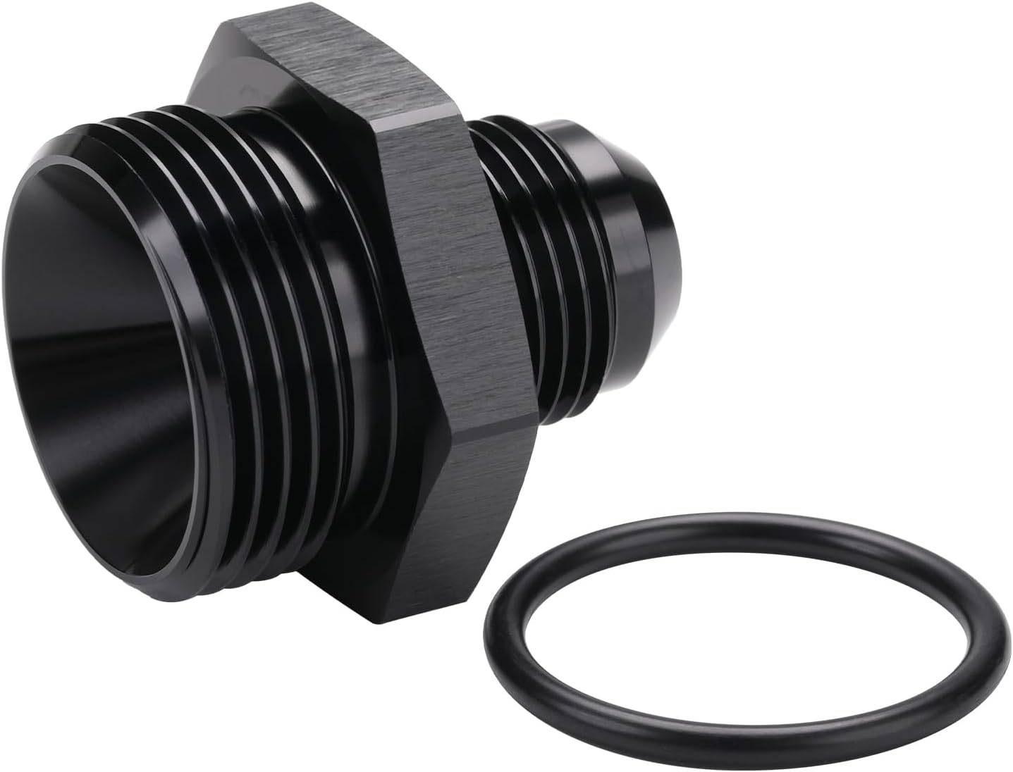 10AN Male Flare to 16AN ORB O-ring Boss Fuel Pump Rail Adapter Fitting Aluminum Black