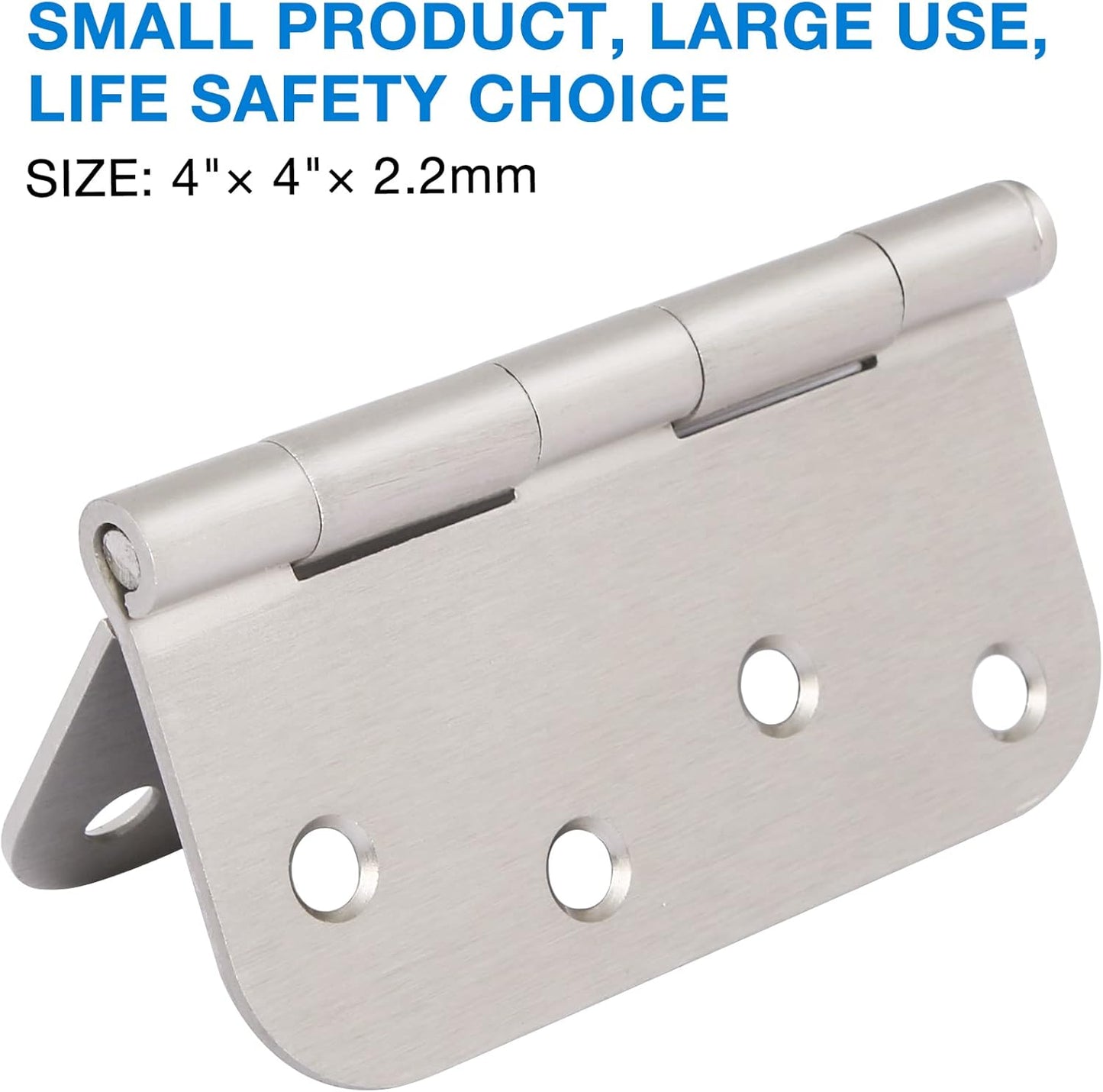 18 Pack 4 Inch Nickel Door Hinges Satin/Brushed Nickel Door Hinges 4 in x 4" Exterior Interior Door Hinge for Stardand Doors Stall,Front,Closet,Silver Residential Hinge Iron Bifold Door Hinge