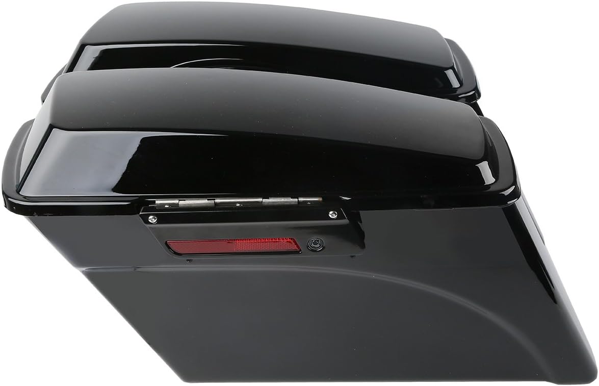 XFMT Motorcycle Saddlebags Vivid Black Hard Saddle Bags Trunk W/Black Latches For Harley Touring Road King Street Glide Road Glide Electra Glide Ultra Classic 1994-2013