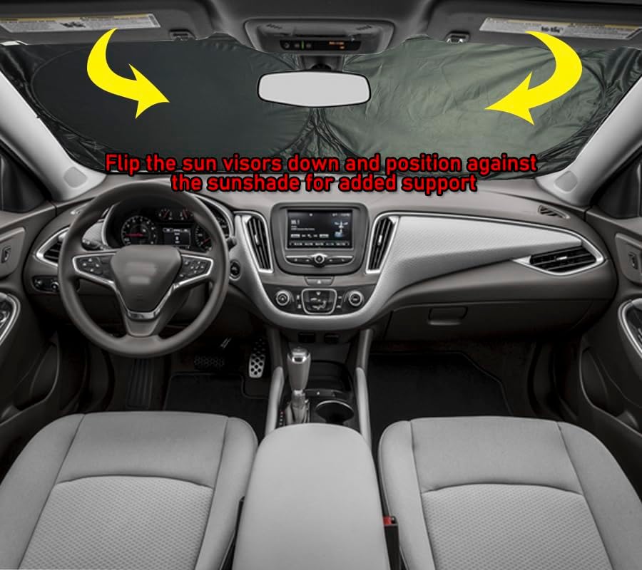 Gven Windshield Sun Shade 2025 Windshield Cover Sun Shade Automotive Interior Sun Protection Front Windshield Car Eyes Sun Visor Protector Blocks UV Rays Keep Your Vehicle Cool (Blue, XL)