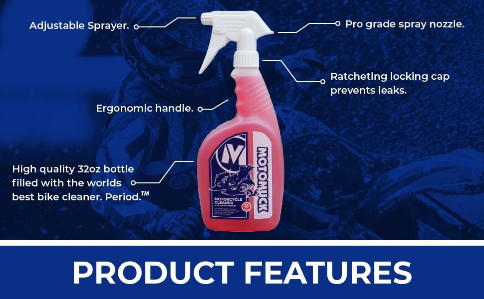 Motomuck-PH Neutral Nano Tech Motorcycle cleaner - Bike Cleaner - Safe On All Surfaces and All Types of Motorcycle- (32 oz Bottle)
