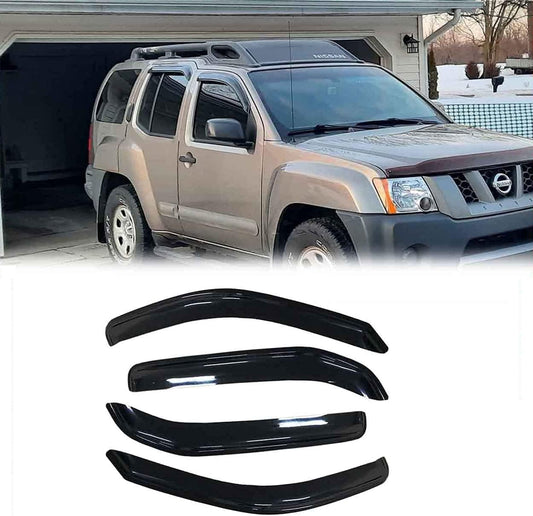 94539 4Pcs Out-Channel Tape On Side Wind Vent Deflector,Dark Smoke Window Visors,Nice Sun Rain Guards fit for 2005-2015 Nissan Xterra