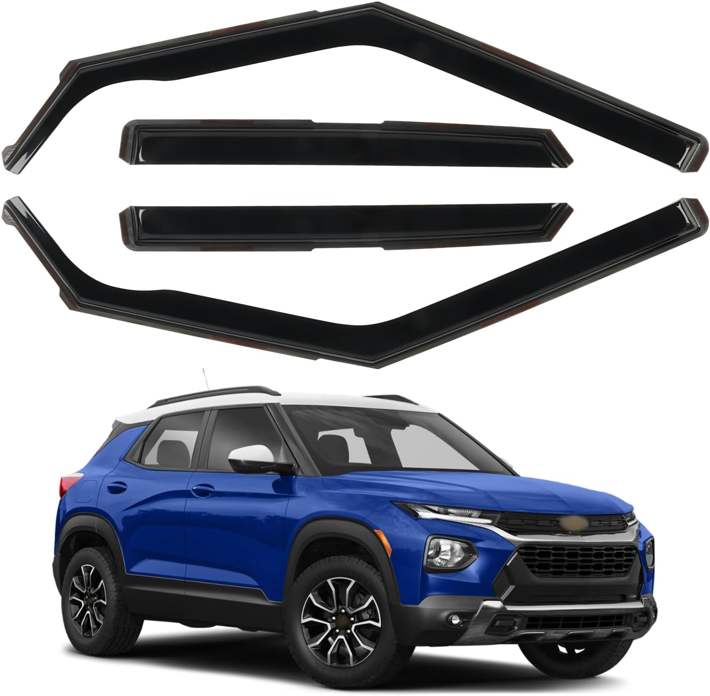 Rain Guards Fit for Chevrolet Chevy Trailblazer 2021-2025, in Channel Window Deflectors, Smoke Tinted Vent Window Visors, Vent Shade Shield, 2021 2022 2023 2024 2025, 4pcs