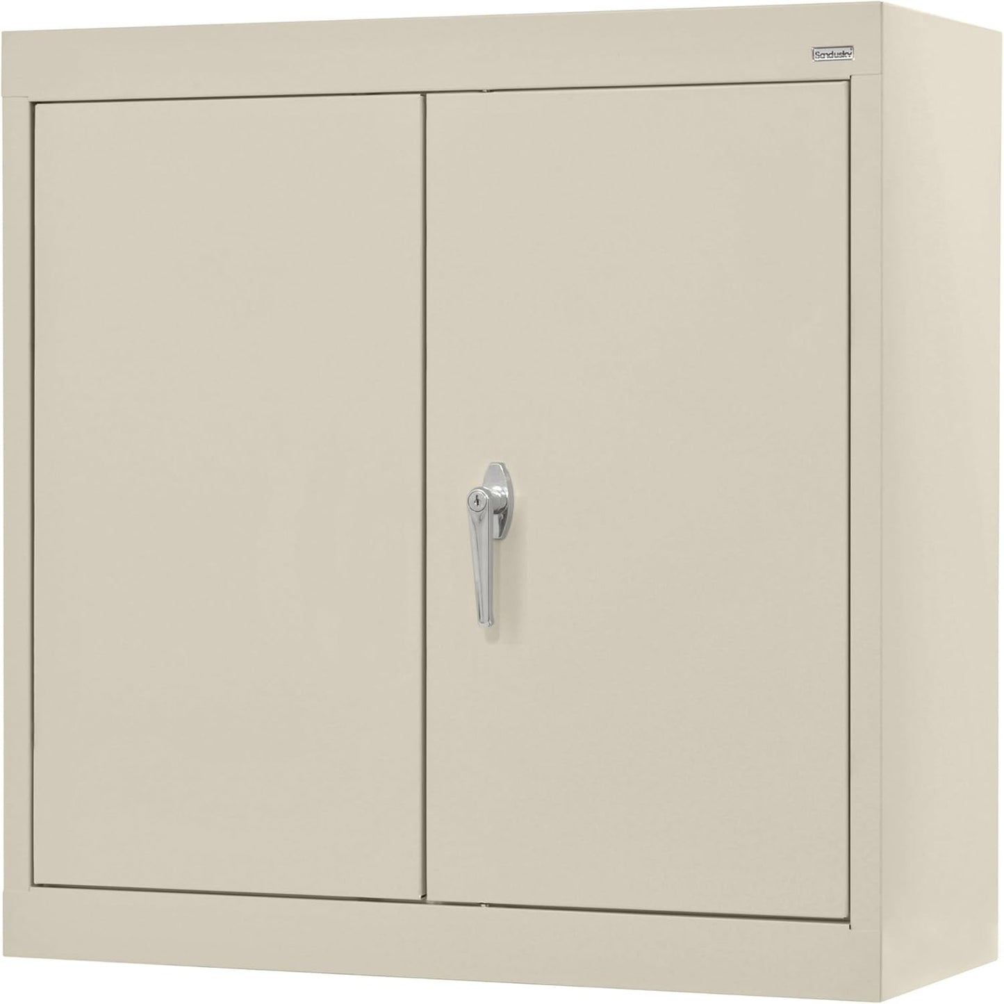 Sandusky Lee WA11301226-07 Wall-Mount Metal Storage Cabinet with Adjustable Shelf, Locking Handle, 200lb Capacity, 12" Depth x 30" Width x 26" Height, Putty