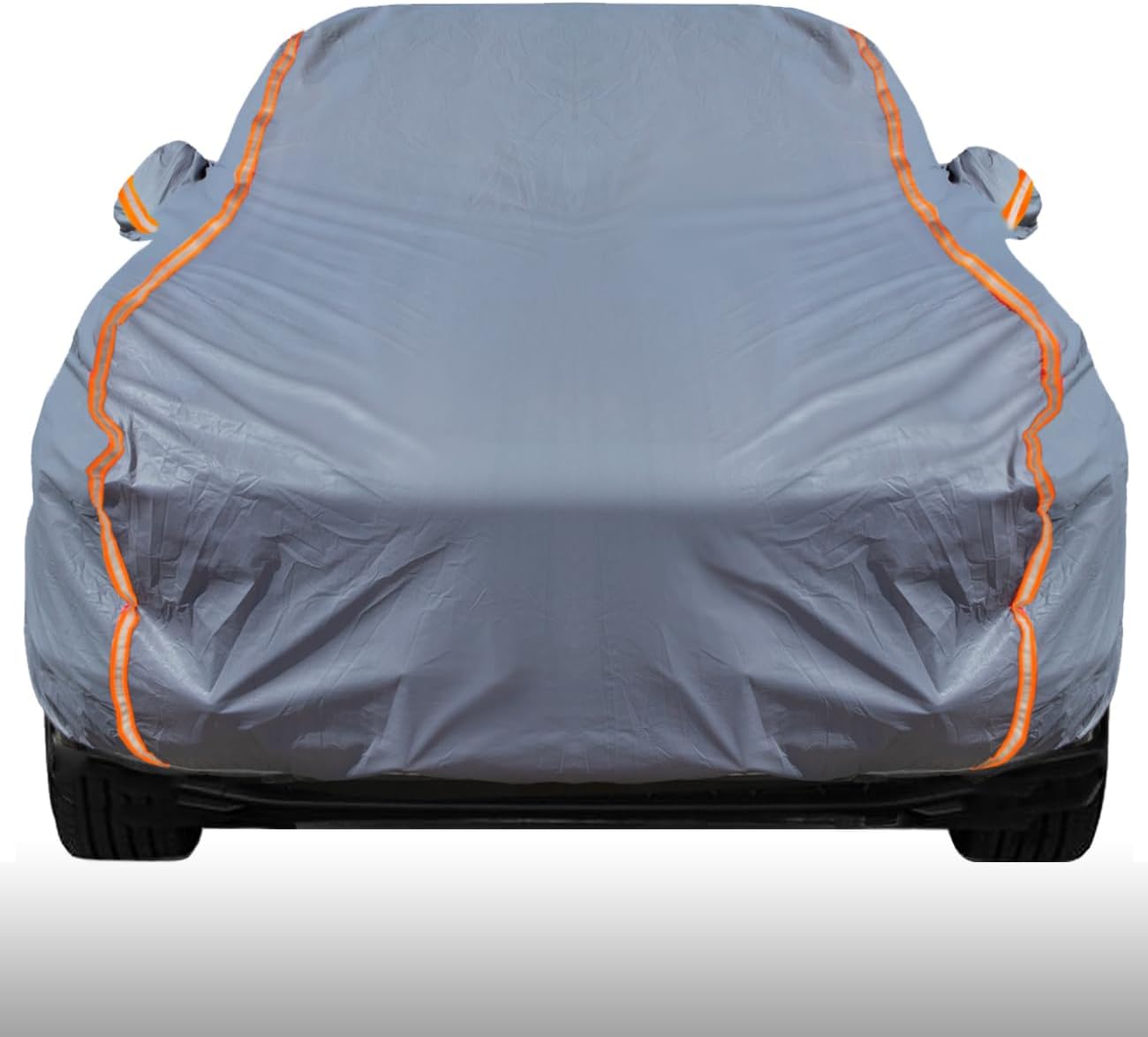 KEYOOG Universal Waterproof Heavy Weight Full Car Covers, Fit Sedan, All Weather, Outdoor Full Cover Weatherproof UV Sun Protection Snow Dust Storm Resistant with PEVA Cotton, for Cars Up to 208"