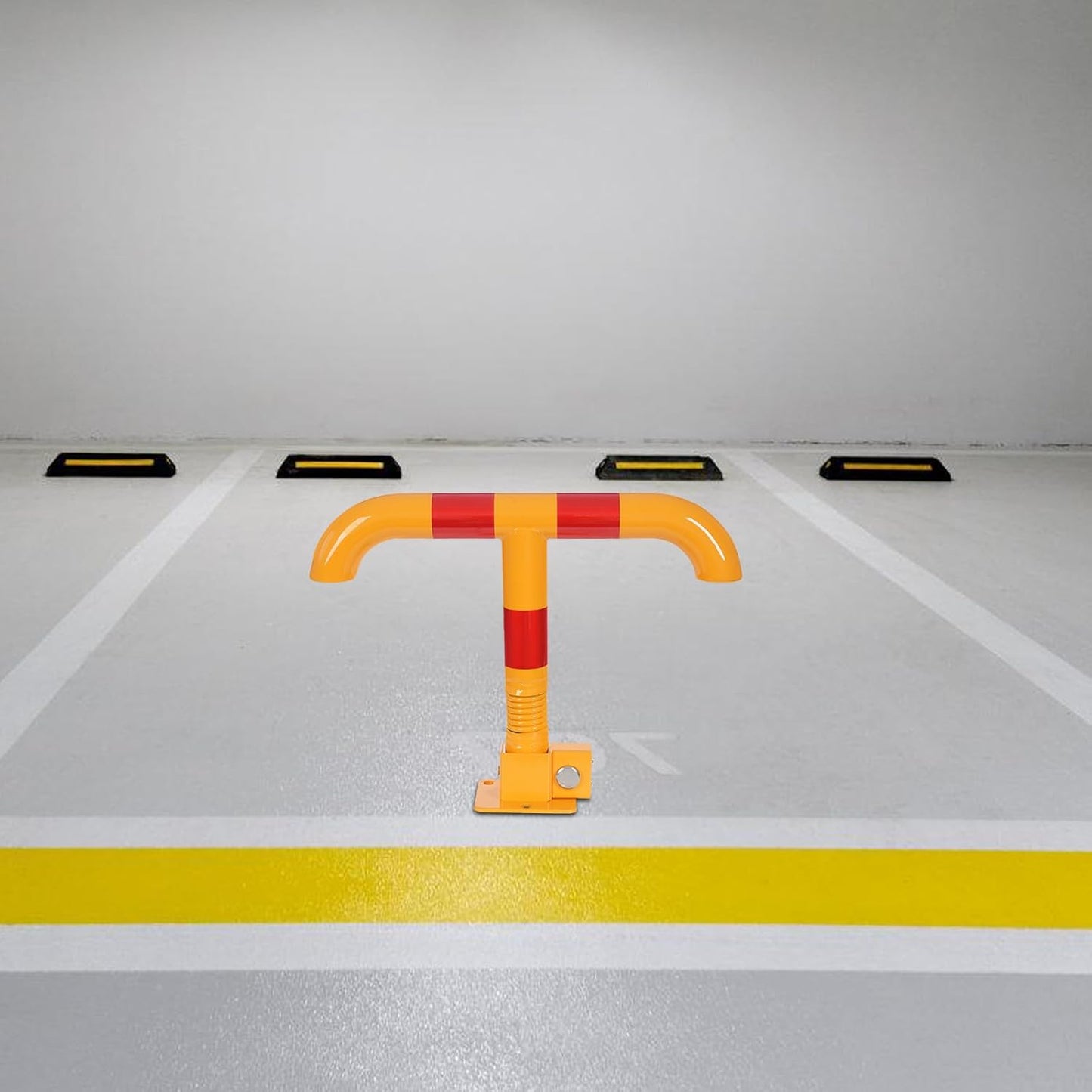 Parking Post and Base With Lock, T Shaped Parking Blocker Barriers Post Parking Blocker Parking Space Blocker, T-Type Parking Lock Personal Garage Driveway Barrier Safety Parking Barrier Traffic Pole