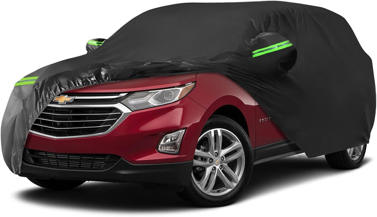 Proadsy 2025 Upgrade 6 Layers Full Car Cover Custom Fit for Chevrolet Chevy Equinox 2018-2024 2025 Windproof All Weather Waterproof Sun Rain UV Dust Snow Protection Outdoor Covers