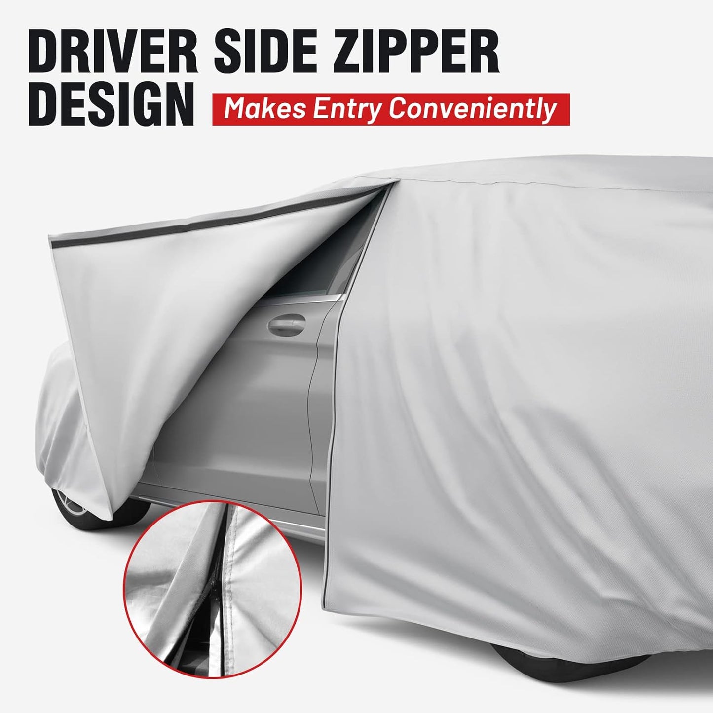 Favoto SUV Car Cover Waterproof - Custom Fit for Toyota RAV4 (2006-2024) All Weather for Automobiles Outdoor with Reflective Stripe Snow Sun Dust UV Protection Full Exterior Cover