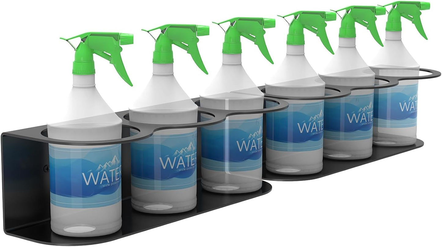 2 Pack 3 Holes All-Purpose Spray Bottle Holder Wall Mount Heavy Duty Spray Can Holder Rack Organizer Storage for Home Garage Workspace