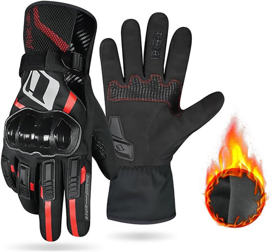 Motorcycle Gloves, Waterproof, Touch Screen, Men's Winter Gloves, ATV, UTV, Snowmobile, Skiing, Riding