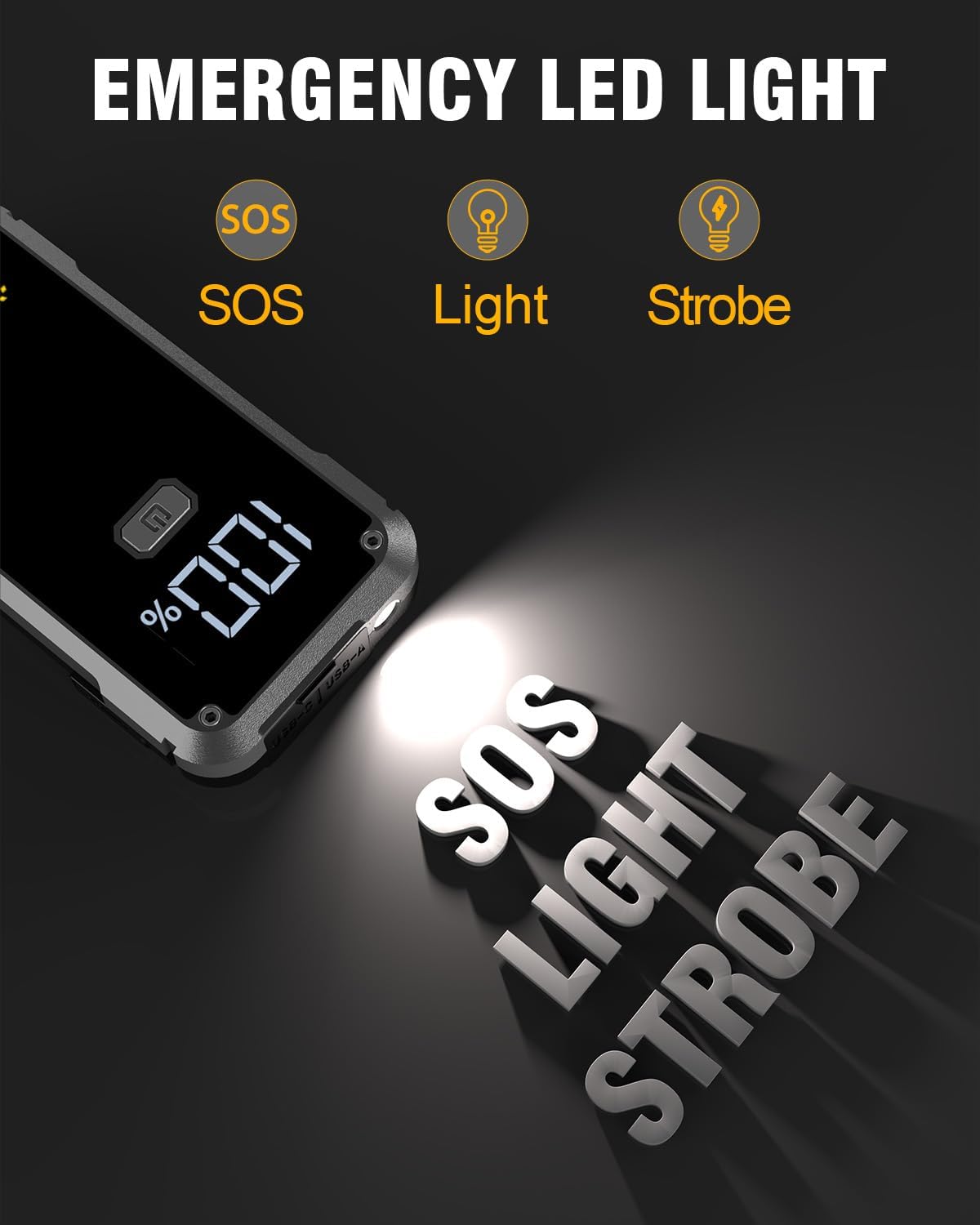 4500A Jump Starter, VoltSurge Jumper Starter Portable for Up to 7.0L Gas & 5.5L Diesel Engines, 12V Car Battery Charger, Jump Box Battery Pack with LCD Display and LED Light