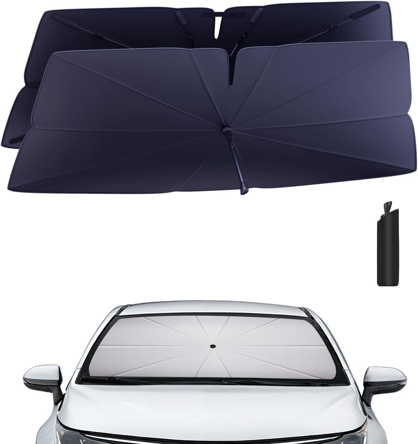 Windshield Sun Shade Umbrella for Toyota-Corolla-2019-2023 2024 2025: Corolla (Not for Corolla Cross) 4-Layers Front Car Window Shades - Foldable Double Thickened Sunshades Block UV Keep Cool