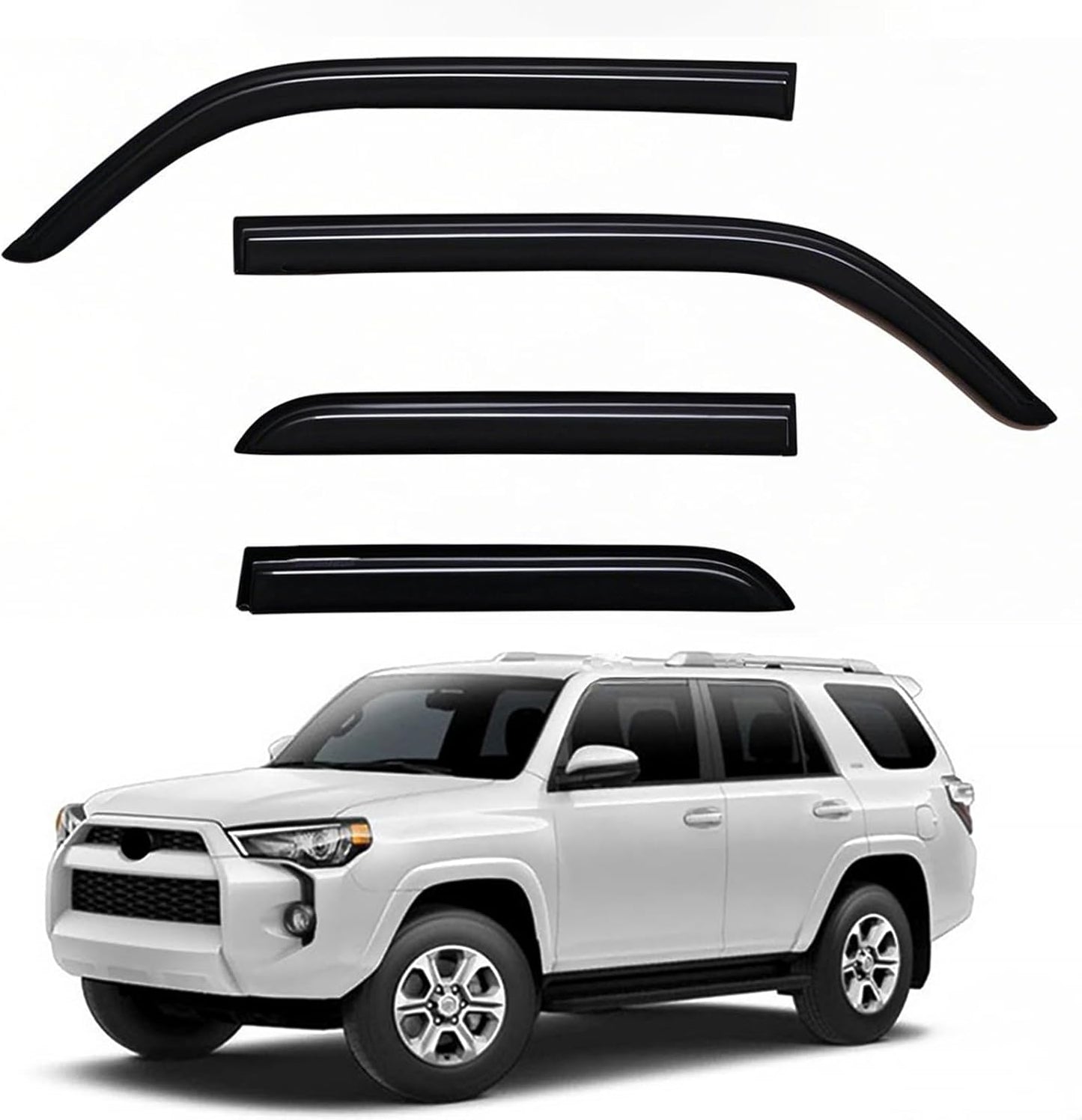 Window Visors Rain Guards fits 2010-2024 4Runner, Out-Channel Window Wind Deflectors Vent Shades Accessories, Dark Smoke 4 Pcs, 2011 2012 2013 2014 2015 2016 2017 2018 2019 2020 2021 2022 2023