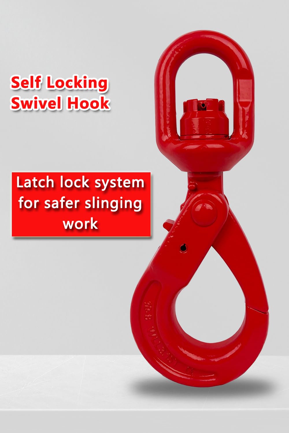 Swivel Self-Locking Hook 11684 lbs Heavy Duty Swivel Lifting Hook Swivel Lifting Hook Hoist Hook Sling Heavy Cargo 【5.3ton】