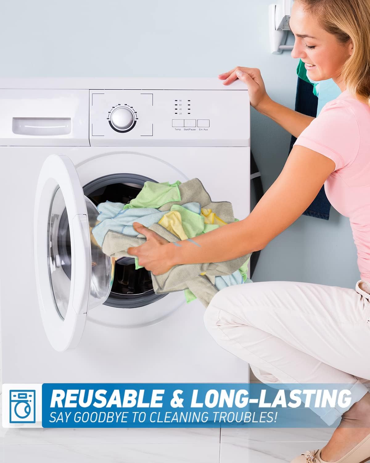 Microfiber Cleaning Cloth-24Pcs (13x13 inch) Ultra Soft Highly Absorbent Rags for Housekeeping-Machine Wash (HotPink)