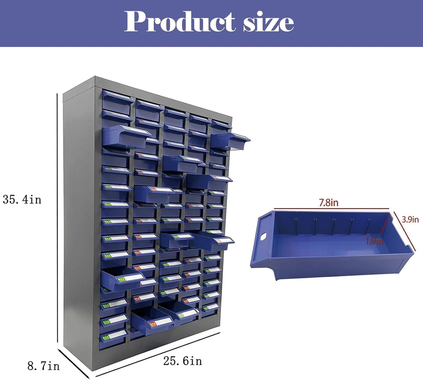 Parts Cabinet, 75 Drawers Tool Cabinet Without Door, Plastic Bolt and Nut Tool Storage Box for Garage Office Warehouse