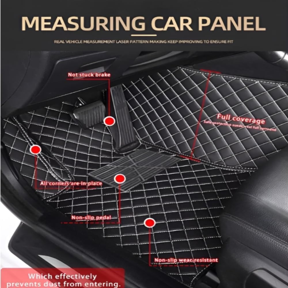 Add Personal Touch to Your Vehicle with IMEISH Customizable Logo Text Car Mats for 99% of vehiclesPads Protection Non-Slip Leather Floor Liners (Black Rice)