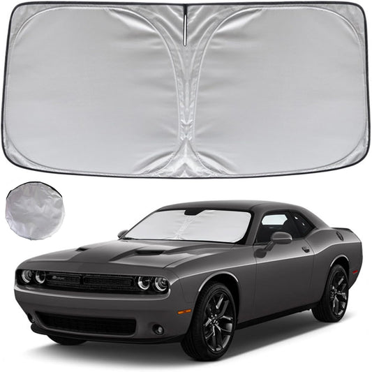 KAYZT Windshield Sun Shade for 2015-2024 Dodge Challenger Foldable Sunshade Front Window Custom Fit Car Accessories