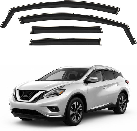 Window Deflectors Smoke Tinted in-Channel Side Window Vent Visor Deflectors Rain Guards Compatible with Nissan Murano 2015-2024 - 4pcs. GW0792