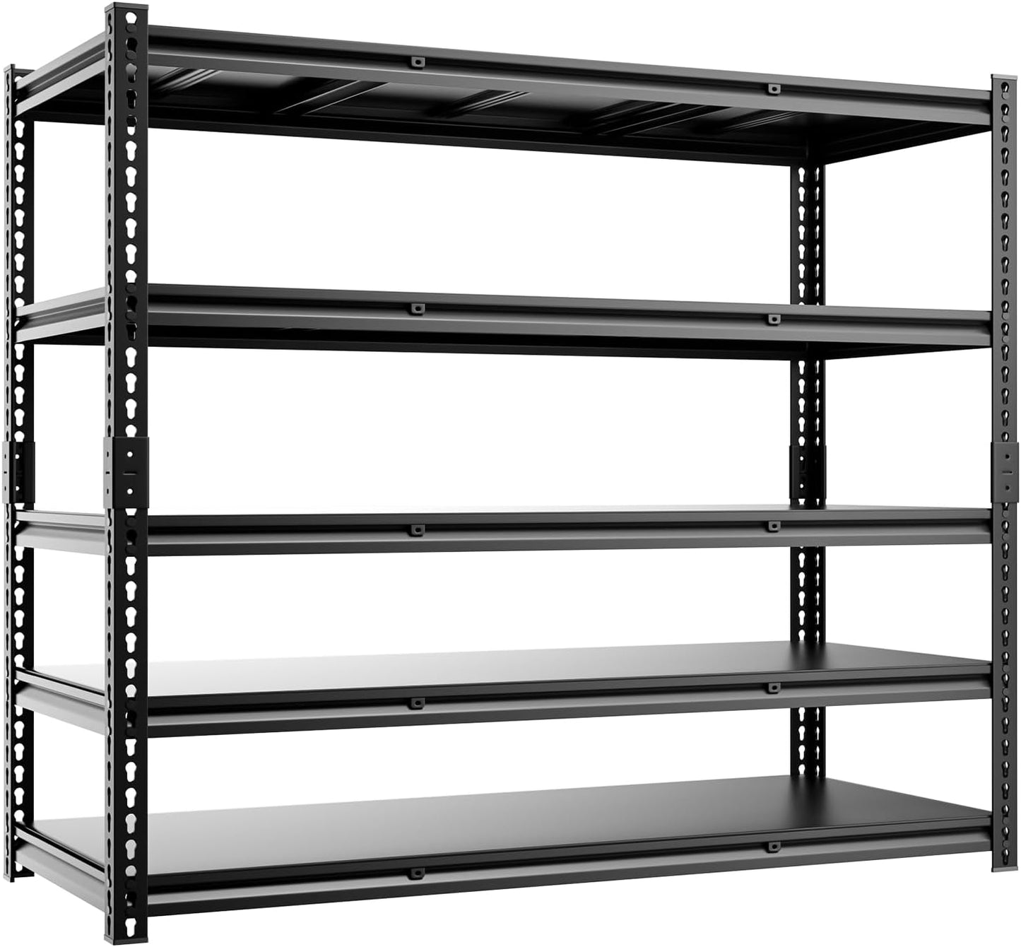 5-Tier 60”D X 24”W X 72”H Heavy Duty Shelving 3000LBS Garage Storage Rack Heavy Duty Adjustable Industrial Warehouse Shelving(Black)