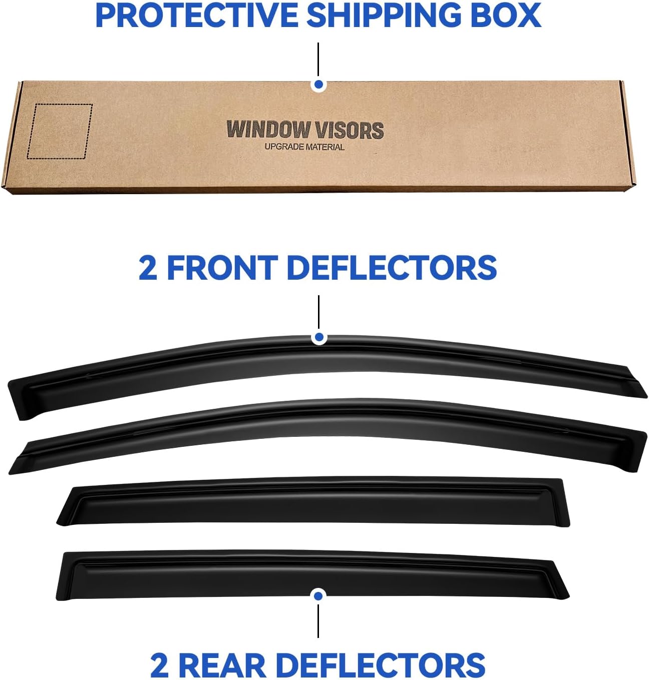 Window Visors Rain Guards Shield for 2013 2014 2015 2016 2017 2018 2019 Ford Escape, Out-Channel Window Vent Wind Deflectors Visors Shades for 13-19 Escape