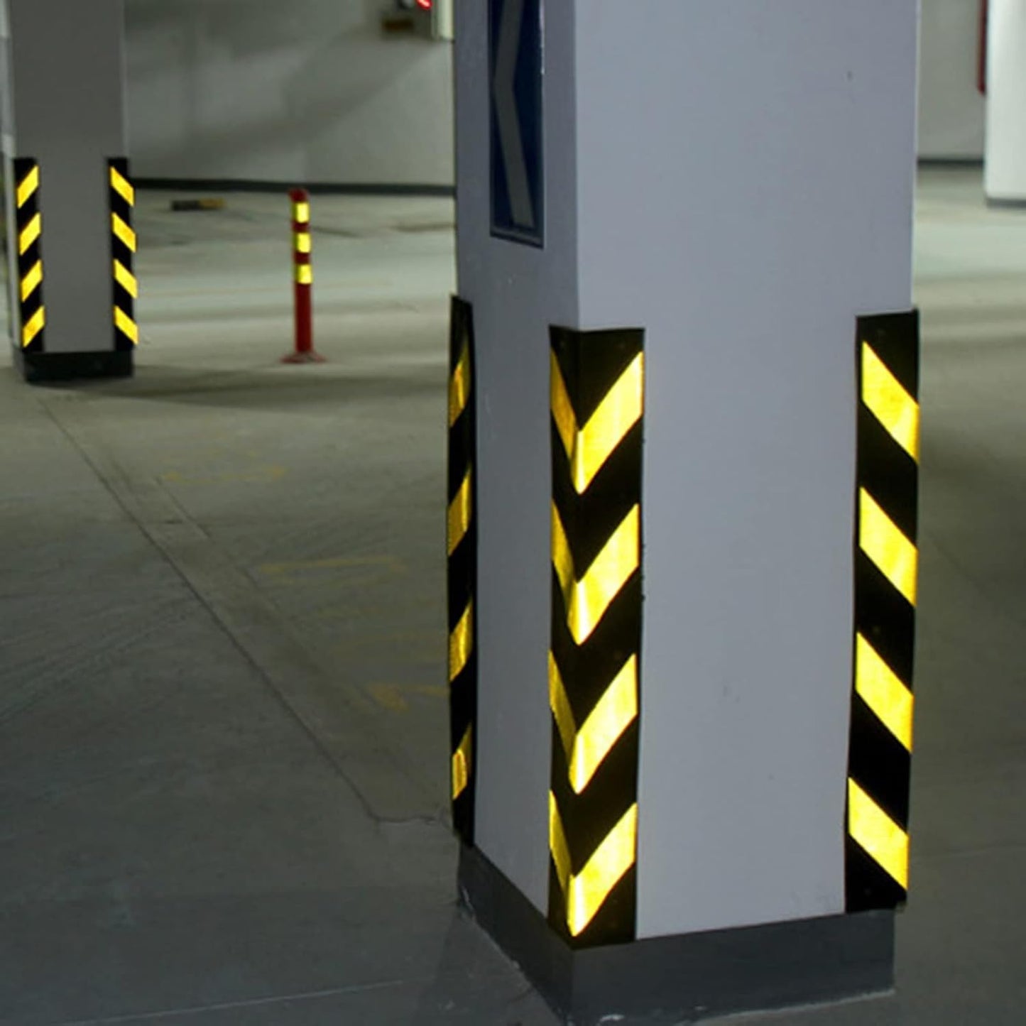 XPLKQXE Reflective Rubber Wall Corner Guard, Rubber Wall Protector Corner Protector, for Parking Protection Car Corner Guardrail Post (Color : Black+Yellow, Size : 4pcs)
