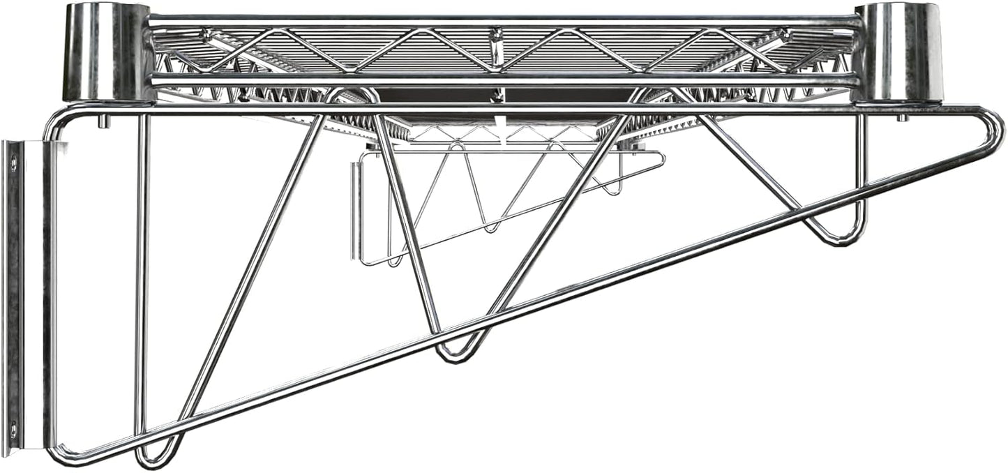 14" x 48" Chrome Wire Wall Mount Shelf