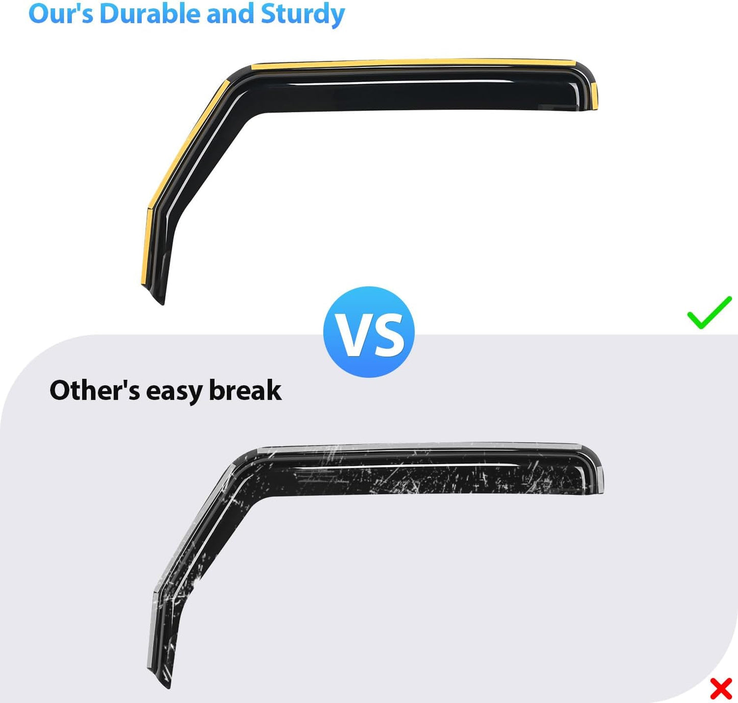 Nilight in Channel Rain Guards for Chevy Tahoe/GMC Yukon/Cadillac Escalade 2021 2022 2023 2024 Original Window Deflectors, Vent Window Visors-4PCS