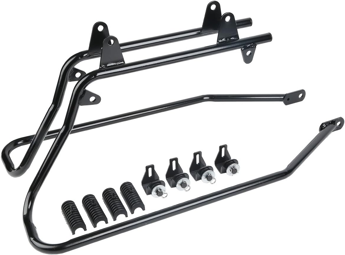 XFMT Matte Black Hard Saddlebags Saddle Bags Trunk W/Black Conversion Brackets For Harley Softail Heritage Classic Deluxe 1984-2017