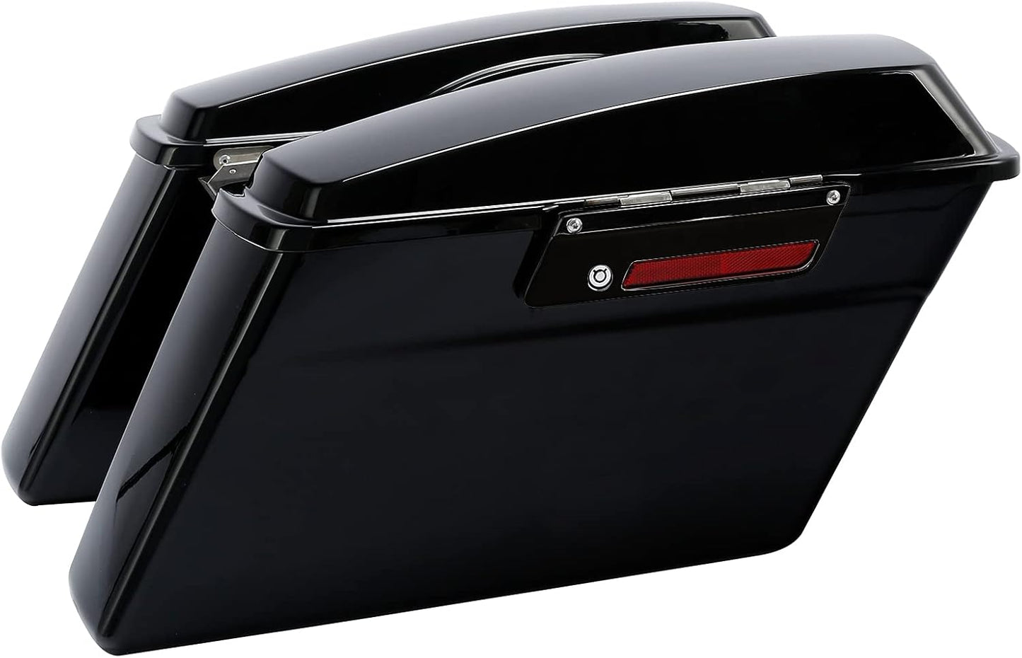 XFMT Vivid Black Hard Saddlebags Saddle Bags Trunk Black Latches W/Chrome Conversion Brackets For Harley Softail Heritage Classic Deluxe 1984-2017