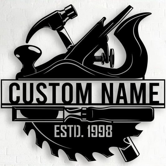 Personalized Dad's Garage Metal Sign - Papa's Workshop Sign for Dad Mechanic - Custom Name for Men, Boyfriend, Fathers Day