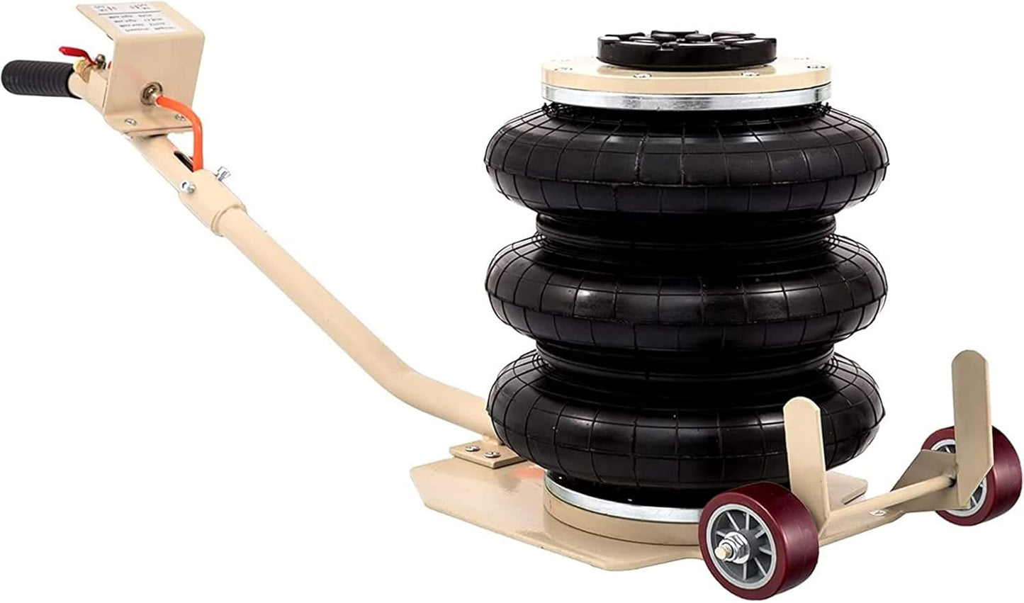 CXRCY 3 Ton Air Jack for Cars & Trucks - 6600LBS Capacity Pneumatic Airbag Jack with Long-Handle, Fast Lifting up to 16 Inch for Cars,Trucks (White Triple Bag Air Jack)