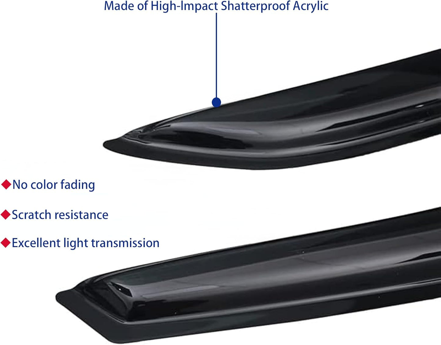 Window Visors Rain Guards fits 2017-2025 Titan, Out-Channel Window Wind Deflectors Vent Shades Accessories for Titan XD Crew Cab 2016-2025, Dark Smoke 4 Pcs, 2018 2019 2020 2021 2022 2023 2024