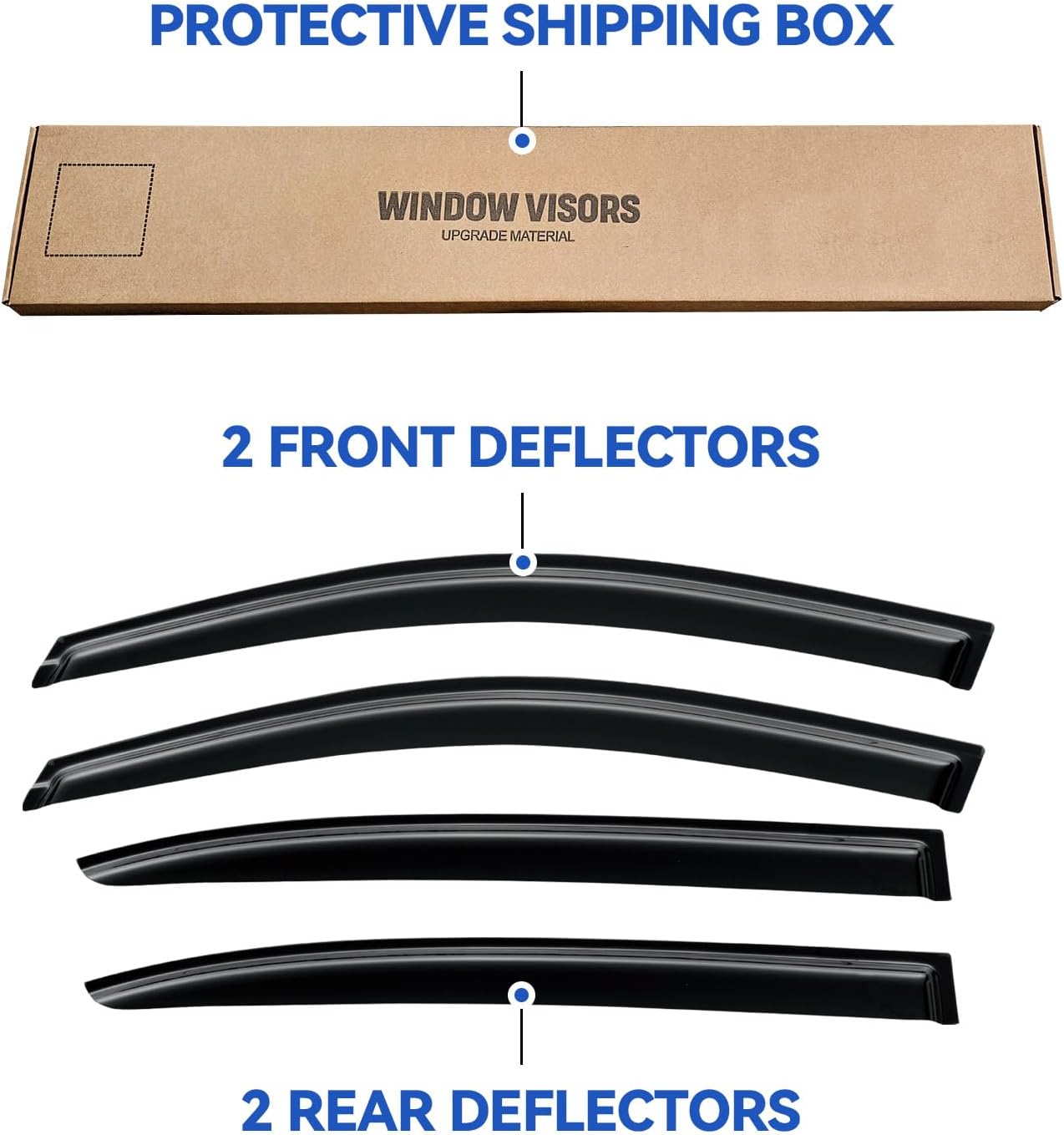 Window Visors Rain Guards Shield for 2013-2017 Honda Accord Sedan, Out-Channel Window Vent Wind Deflectors Visors Shades for 13-17 Accord