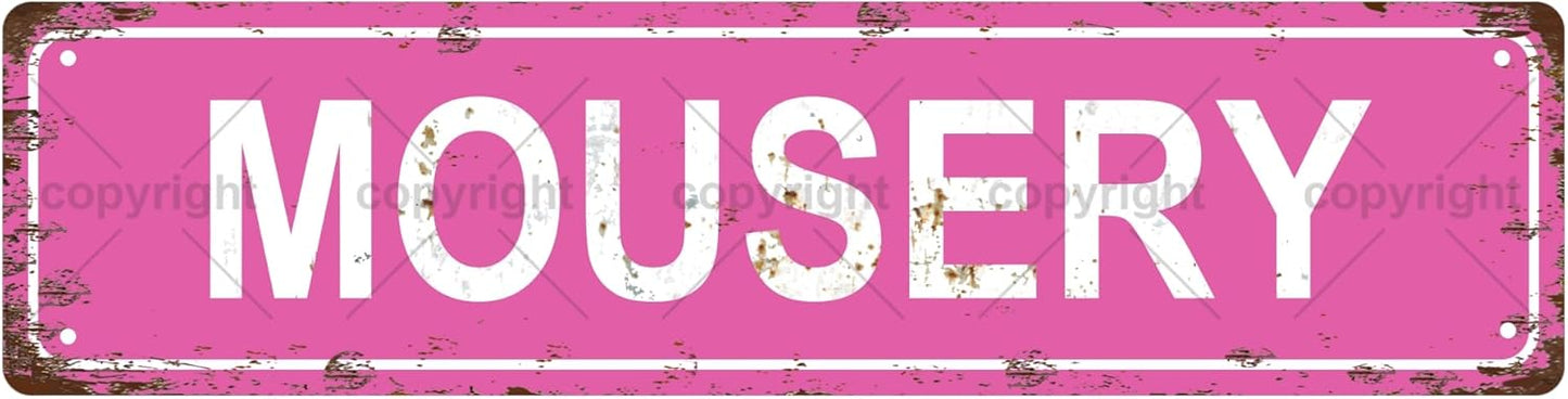 MOUSERY Space Vintage Metal Tin Street Sign Bar Cafe Garage Cave Home Room Wall Bathroom Farmhouse Garden Porch Patio Decor, 16 x 4 Inch