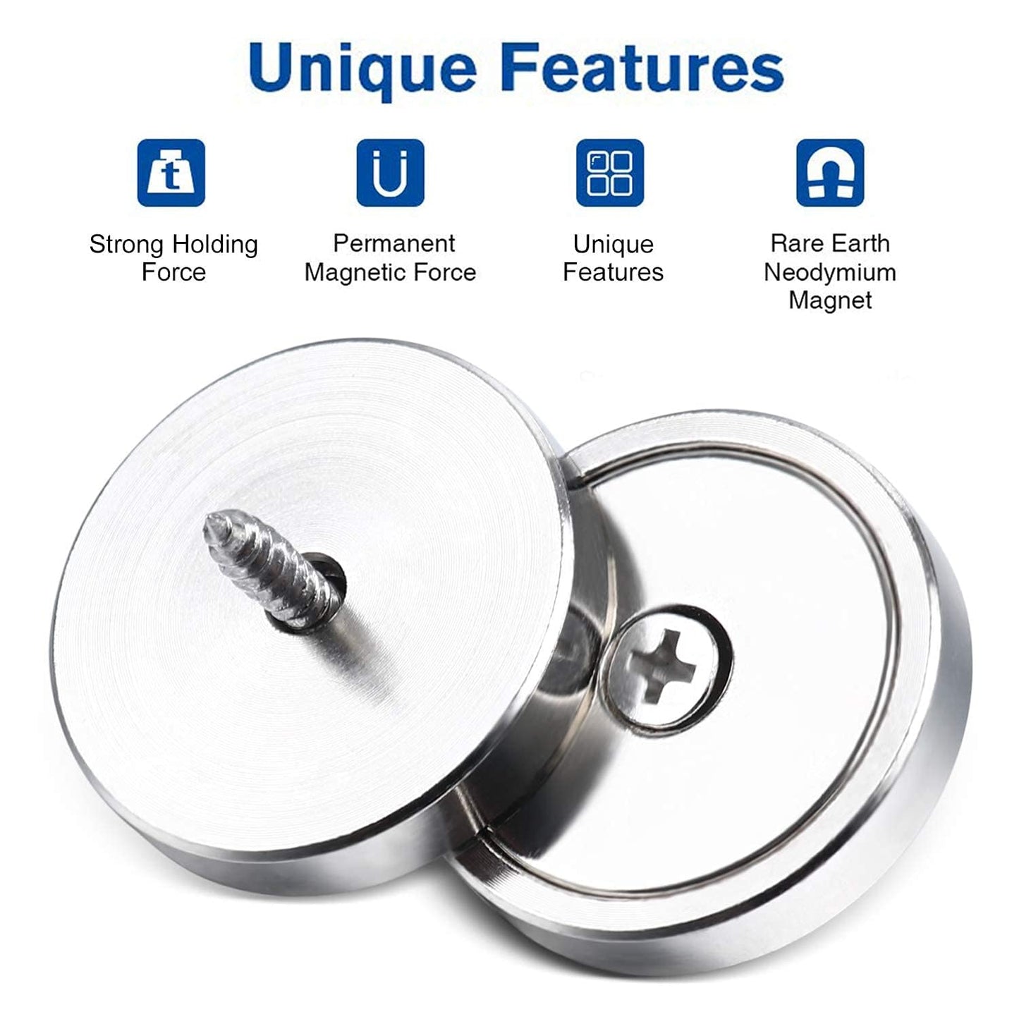 LOVIMAG 100 Pack Strong Magnets, 110 lbs Neodymium Magnets with Screws for Wall Mounting, Door Magnet for Kitchen Doors, Rare Earth Magnet for Holding Tools Lifting,Tool Organizer