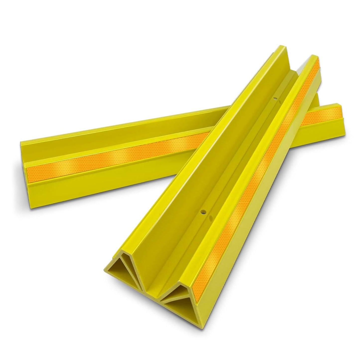 ROBLOCK 18" Parking Stopper for Garage, Car Stopper for Garage Precision Stopping, Heavy Duty Parking Block with Reflective Strips, Suitable for Car, SUV, Easy Install, 2 Packs, Yellow