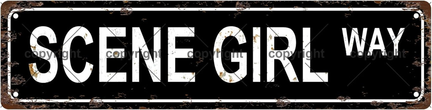 SCENE GIRL WAY Space Vintage Metal Tin Sign, Street Sign, Home Decor, Room Decor, Wall Decor, Bathroom Decor, Bar Decor, Cafe Decor, Garage Decor, 16 x 4 Inch
