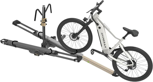 HYPERAX Patented Lift Assisted Volt Lift RV Rated Hitch Mounted 2 E Bike Rack Carrier Up to 2X 80lbs eBikes with Up to 5" Fat Tires for RV and SUV